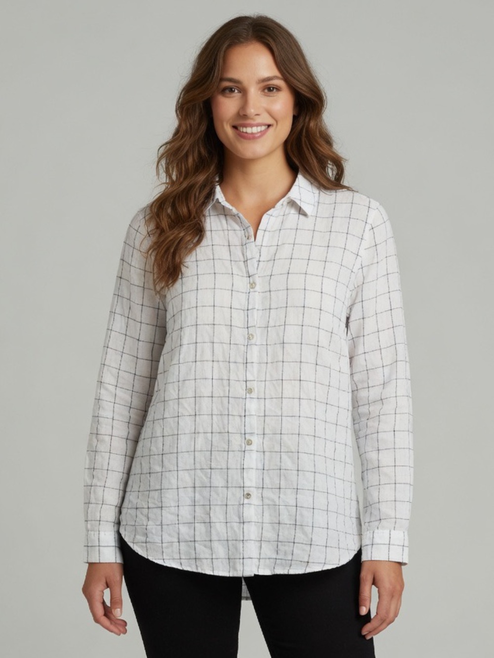Tahari 100% Linen Button-Down Shirt